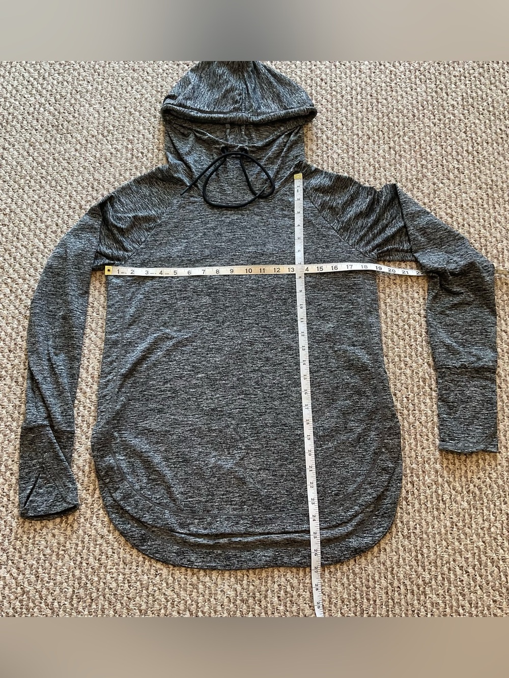 Athleta Black and White Draw String Hooded Pullover Top - Size Small - Picture 3 of 11